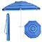 Costway 7.2 FT Portable Beach Umbrella Tilt Sand Anchor Cup Holder with Carry Bag Blue/Navy Blue/Rainbow/Green